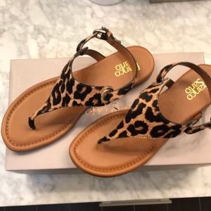 Franco Sarto Leopard Pony Hair Sandals